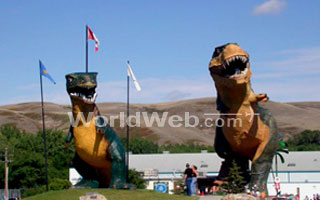 Climb up to the Tyrannosaurus Rex 's mouth