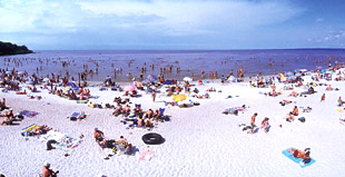 Grand Beach on a Busy Summer's Day