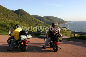 Bikers on Cabot Trail, Cape Breton, NS