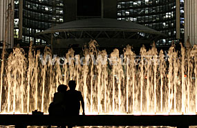 Couple and Fountain, Town Hall, Toronto, Ontario, Canada