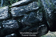 Click here to send this image of a totem pole in British Columbia as a free electronic postcard