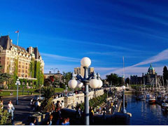 The Empress Hotel overlooks Victoria's Inner Harbour 