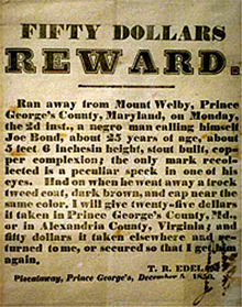 Masters offered rewards for the return of their slaves