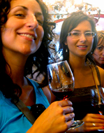Enjoying a wine tasting at Summer Hill