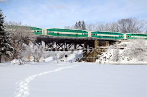 Winter Train Journey, Ontario, Canada