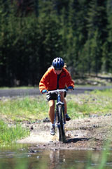A cyclist on Vancouver Island
