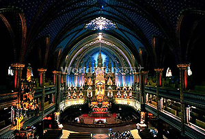 Interior of Notre-Dame of Montreal Basilica