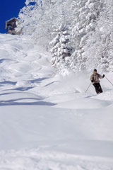 A skiier in Mont-Tremblant