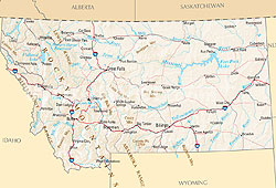 Map of Montana, USA