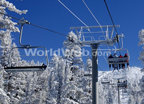 A chairlift at a Lake Tahoe ski resort, Lake Tahoe, California & Nevada