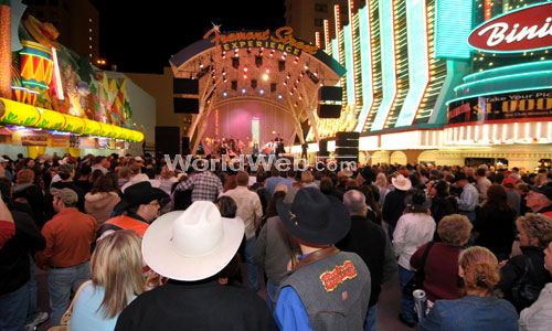 National Finals Rodeo Fans, Freemont Street Experience, Las Vegas, Nevada