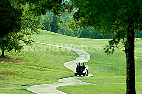 Golf Cart on South Carolina Golf Course, Myrtle Beach, SC, USA
