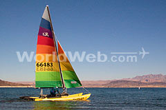 A boat sailing on Lake Mead