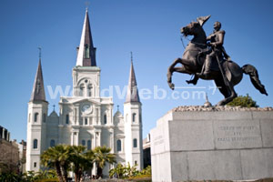 St. Louis Cathedral from Jackson Square, New Orleans, LA