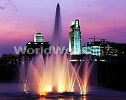 Downtown Omaha at night
