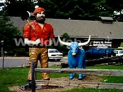 Statues Outside the Paul Bunyan Logging Camp