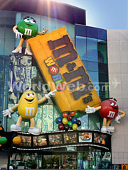 The 
      storefront of M&Ms World in Las Vegas