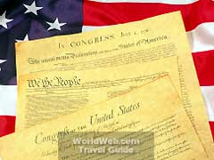 US Flag with Constitution