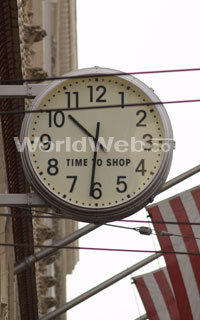 Clock on Market Street, San Francisco, CA